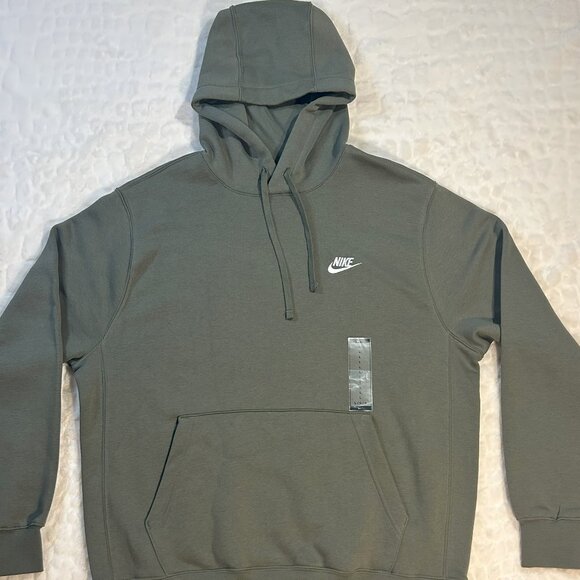 NWT-Nike Olive Green Hooded Sweatshirt-Mens-Size Large - Picture 1 of 2